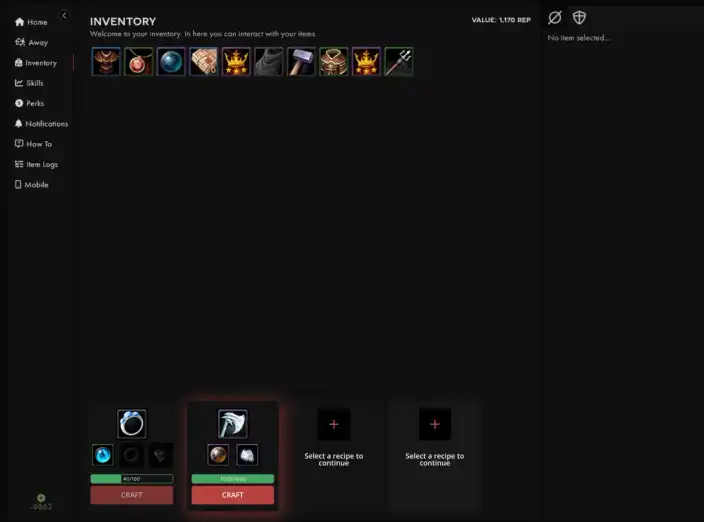 DmgInc crafting system screenshot