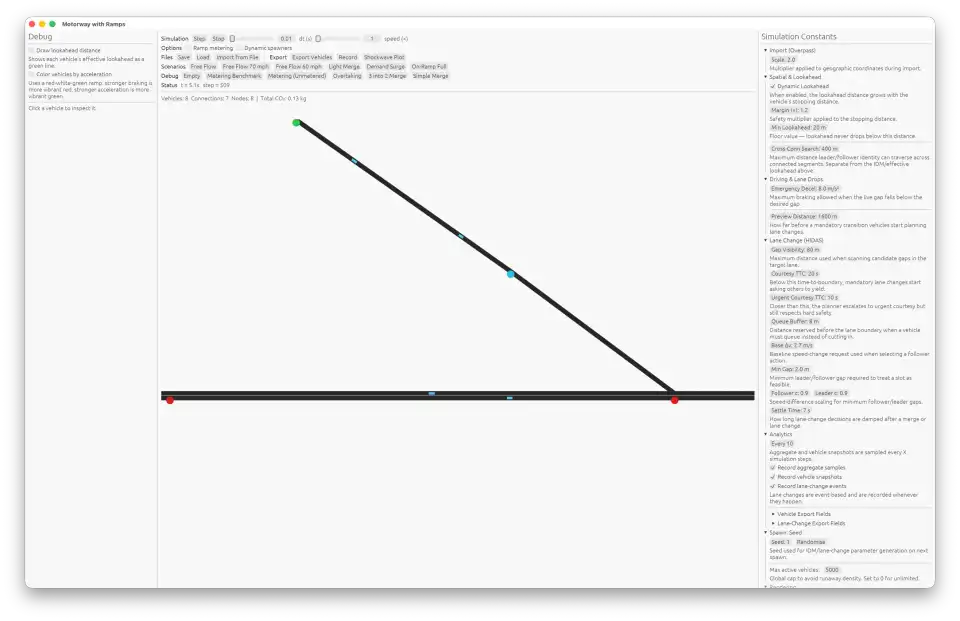 Microscopic Traffic Simulator GUI overview screenshot from the GitHub README